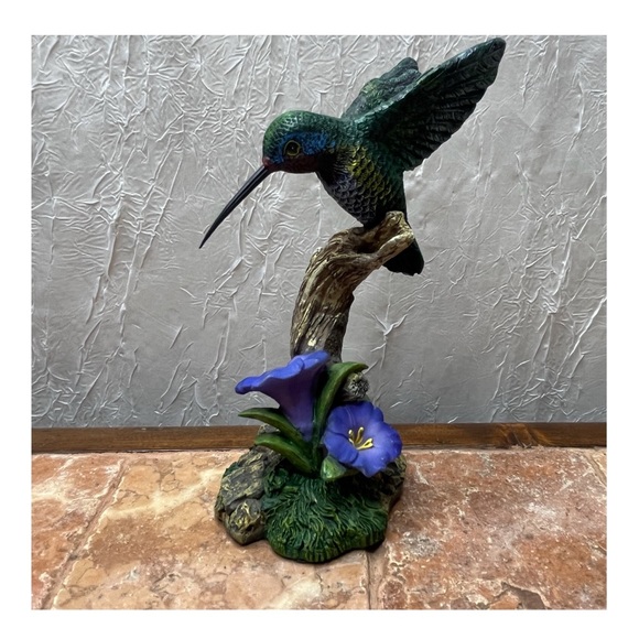 Vintage floral hummingbird figurine